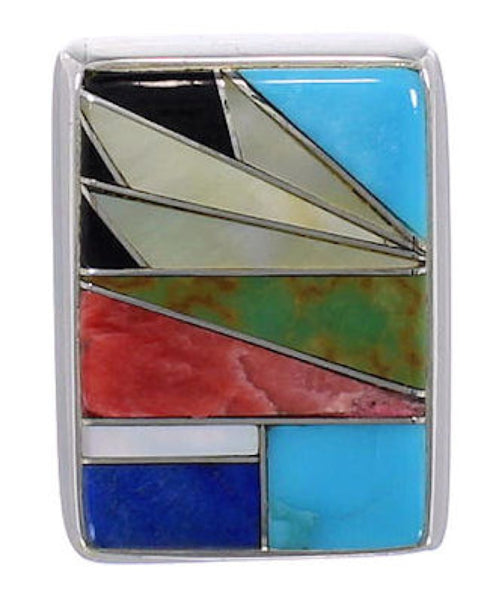 Sturdy Sterling Silver And Multicolor Ring Size 4-3/4 WX37572